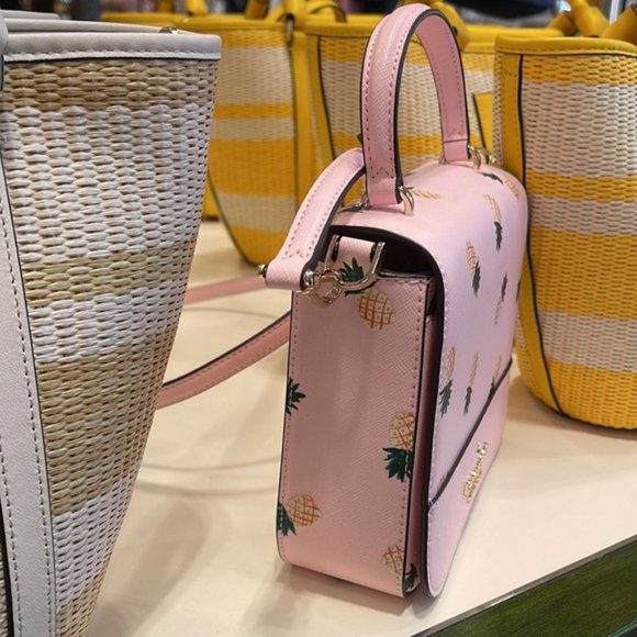 Kate Spade Staci Square Pineapple Crossbody Pink Multi - Picture 2 of 16